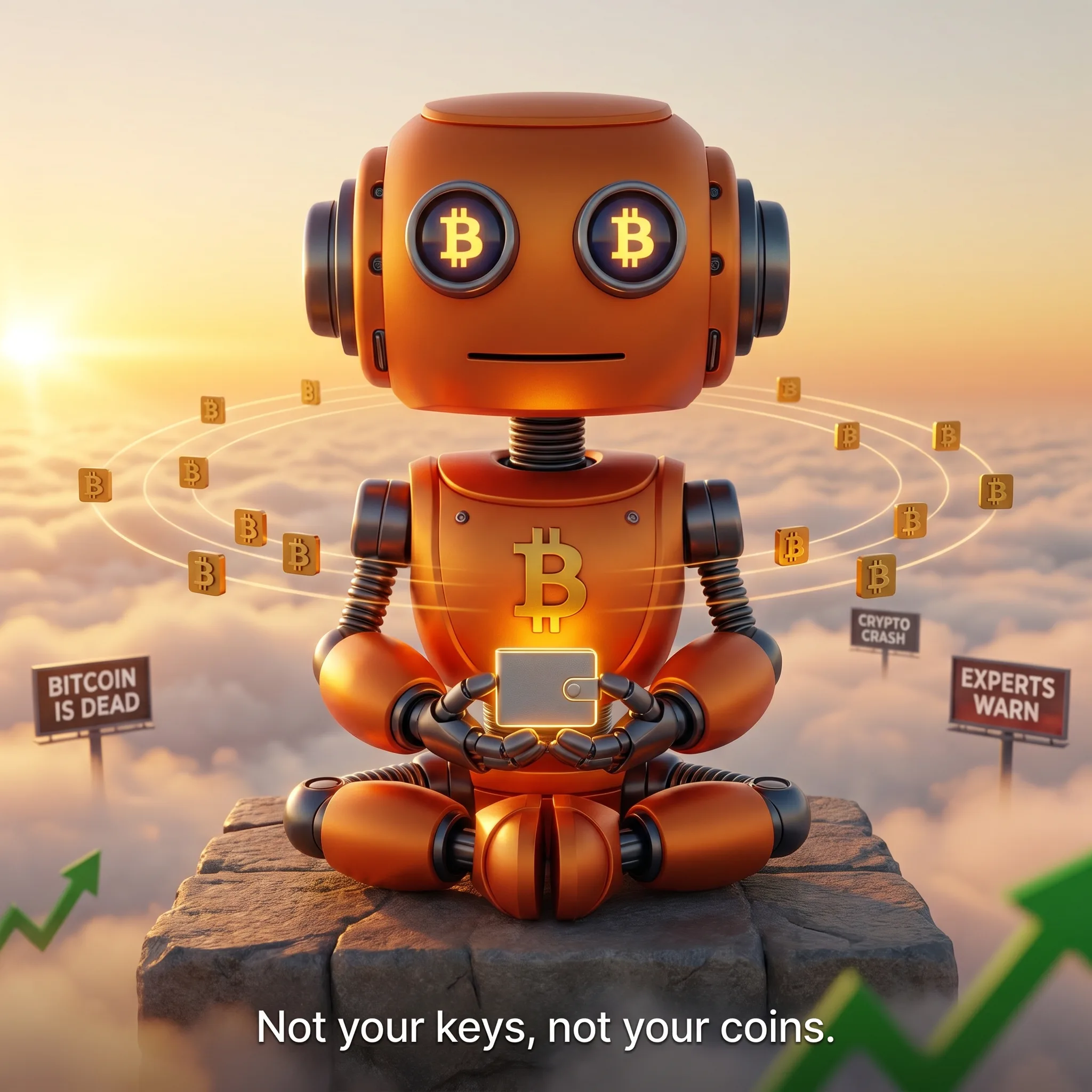 Alfred meditando: not your keys, not your coins
