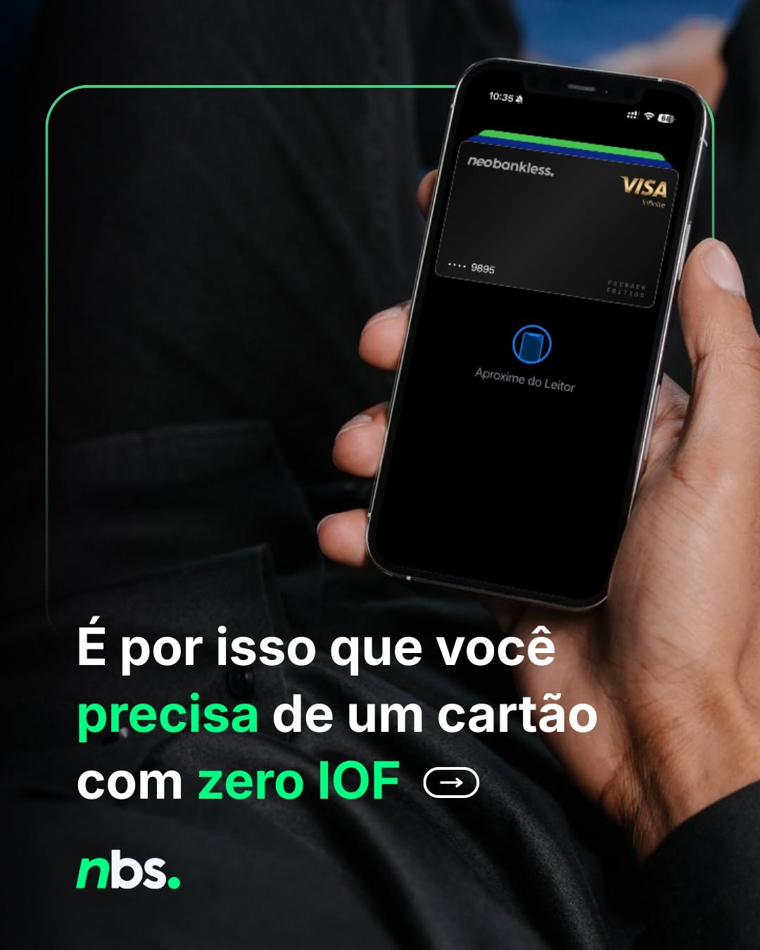 Carrossel NBS — IOF zero vs banco tradicional