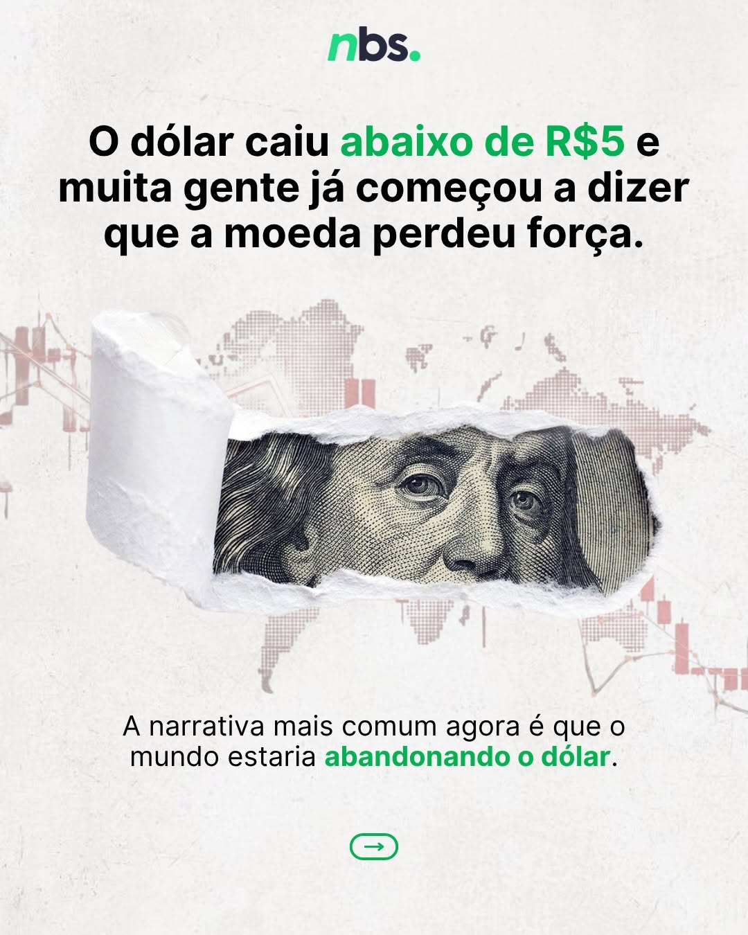 Carrossel NBS — dólar abaixo de R$5
