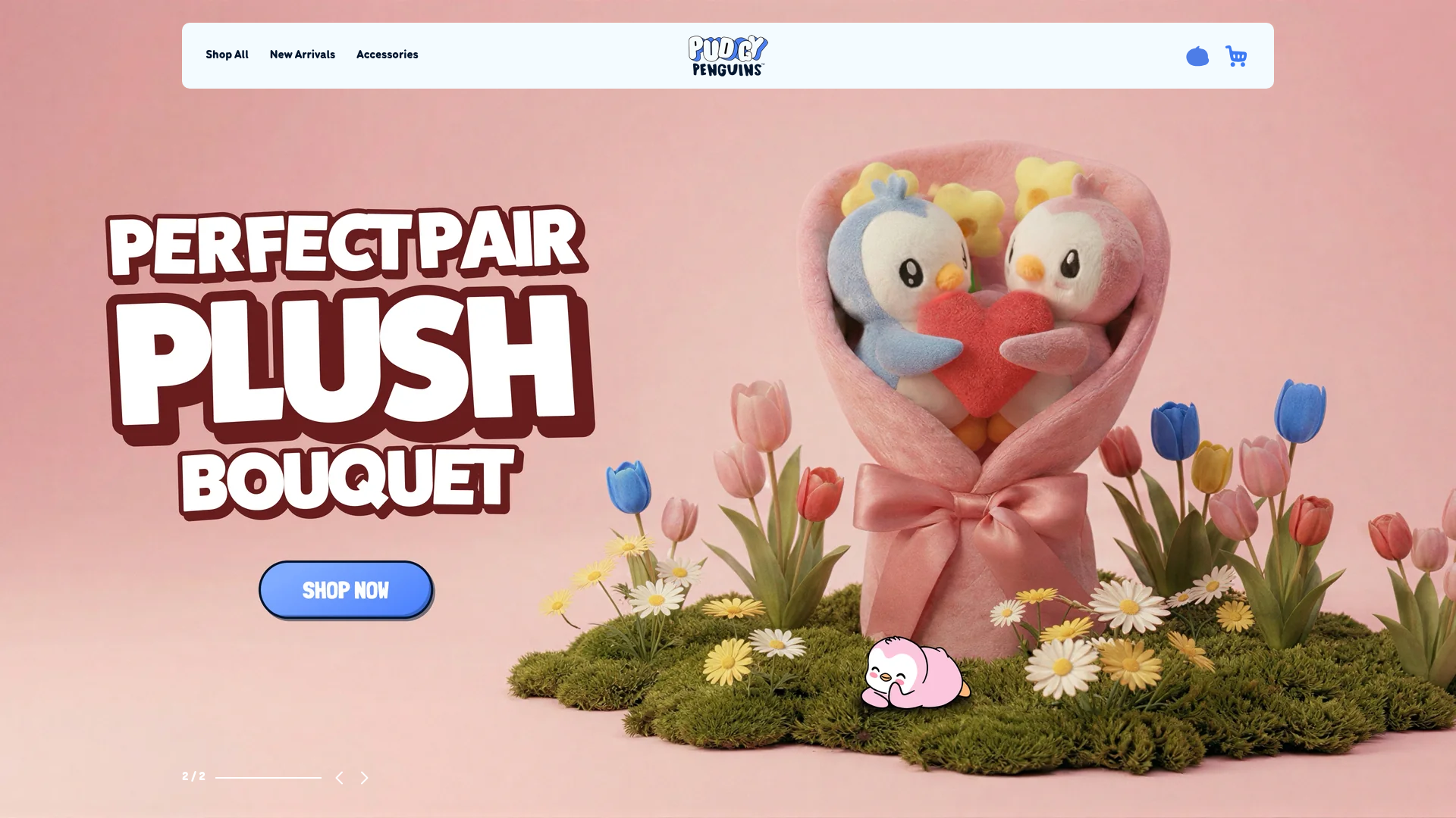 Site da Pudgy Penguins, marca de consumo construída a partir de uma coleção de NFT