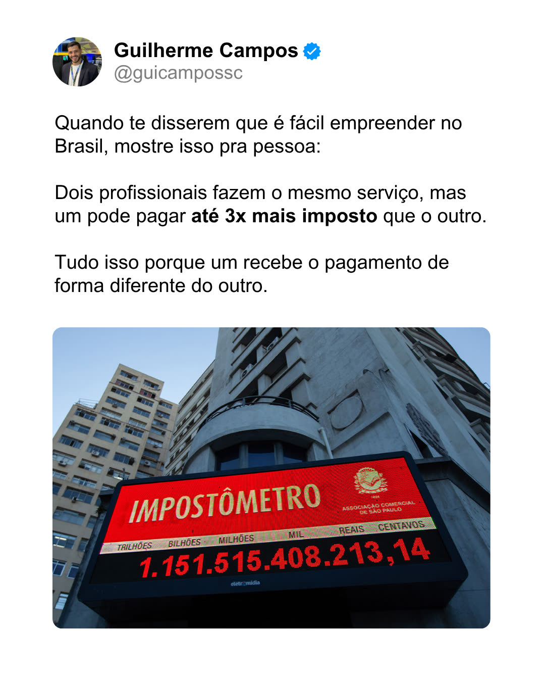 Carrossel Gui Campos — Quando te disserem que é fácil empreender no Brasil
