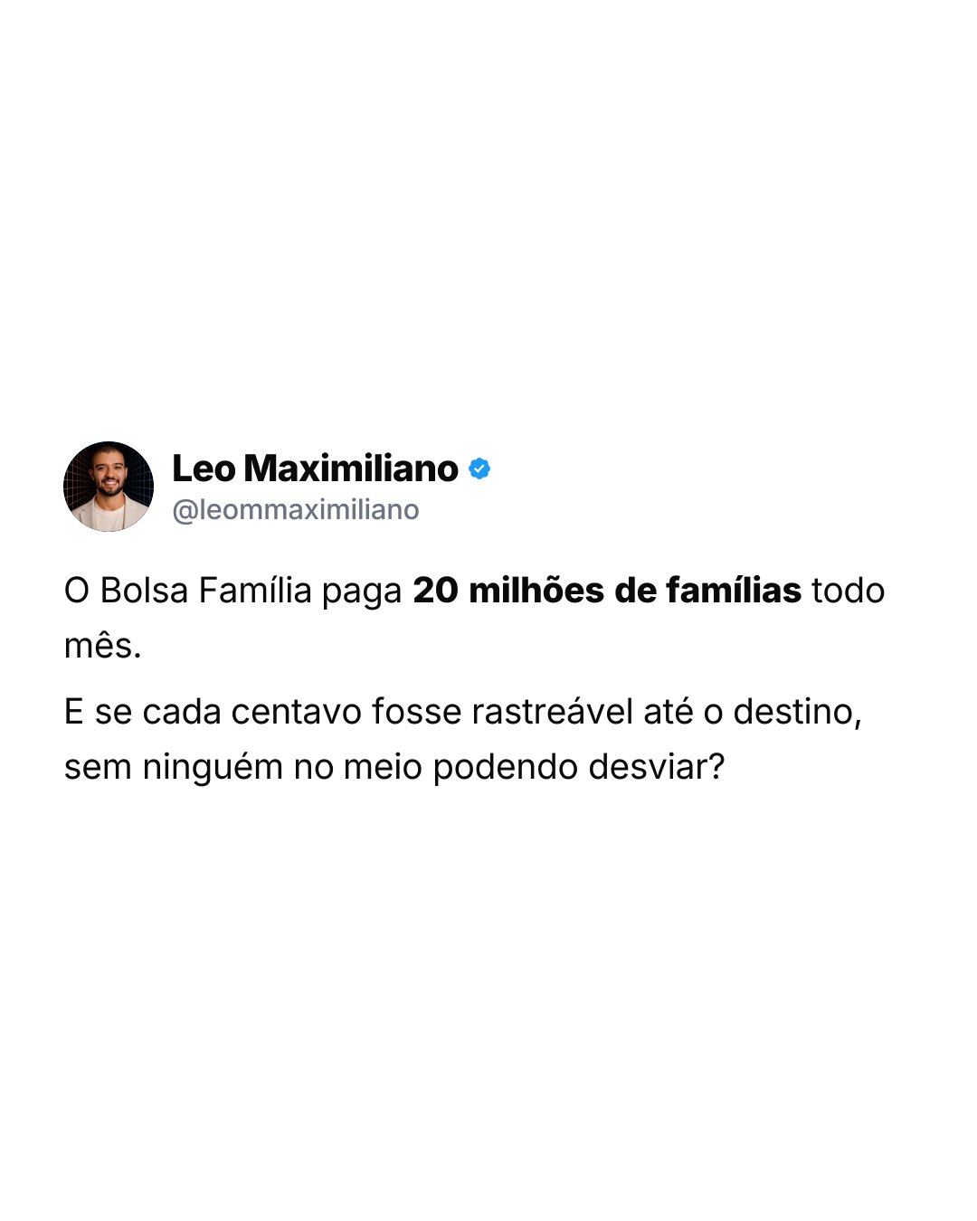 Carrossel Léo Maximiliano — Bolsa Família num oráculo on-chain